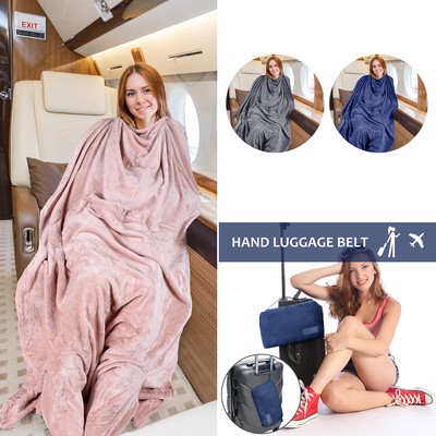 Warm Fleece Wearable Throw Blanket With Feet Foot Pocket Plush Microfiber  Sofa | eBay