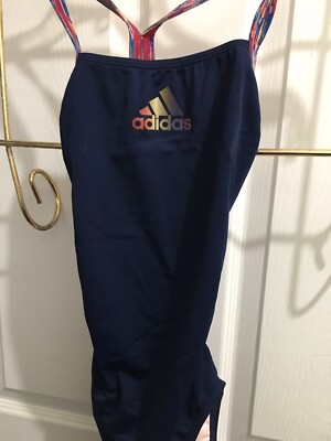 ADIDAS GIRLS WOMENS PERFOMANCE INFINITEX RAINBOW SWIMSUIT 22, 24
