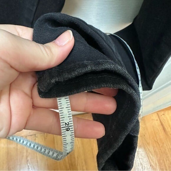 Good American Good Legs black high rise jeans velvet side panel 22