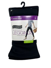 New No Nonsense Women's Blackout Leggings Black Large Stretch Blend No Show