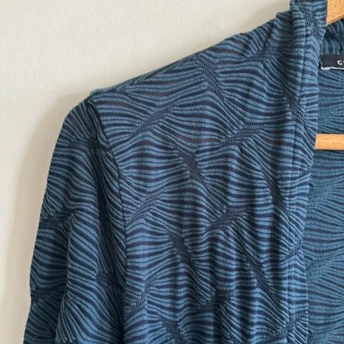Cut loose made in USA teal blue and black stretchy open cardigan top size Med - Picture 3 of 7