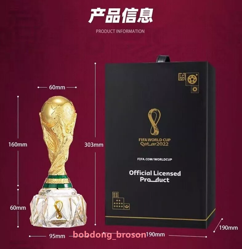 Licensed souvenirs of miniature World Cup Trophy for the 2018 FIFA