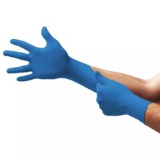 Blue Medical Nitrile Eaxm Gloves 4 Mil Powder Free Food-Safe Disposable Gloves