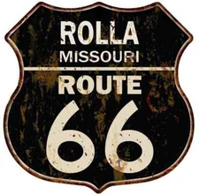 ROLLA, MISSOURI Route 66 Shield Metal Sign Man Cave Garage 211110014094