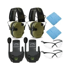 Walker’s Razor Electronic Muffs (Green Patriot) 2-Pack, Walkie Talkies & Glasses