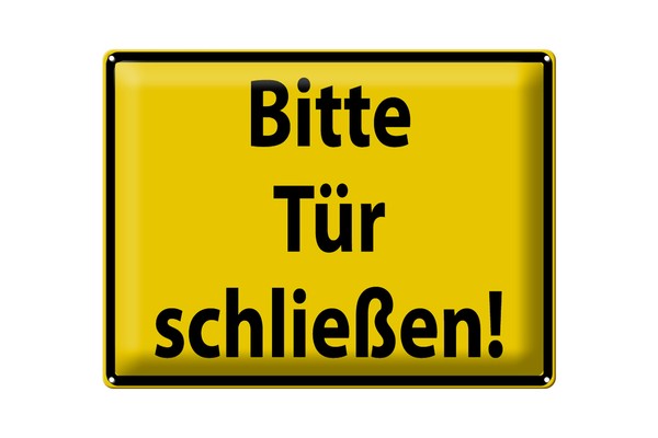 Blechschild Warnschild 40X30 Cm Bitte TüR SchließEn Metall Deko Schild-image