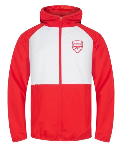 Arsenal Hoodie Shower Jacket Mens Large Hooded Windbreaker Rain Coat AH4