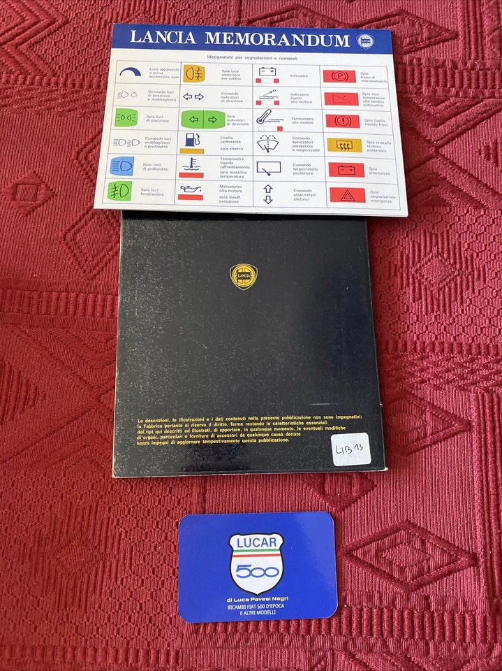 LIBRETTO USO E MANUTENZIONE LANCIA BETA Coupé H.P. EXECUTIVE SEGNI DEL TEMPO - Immagine 4 di 4