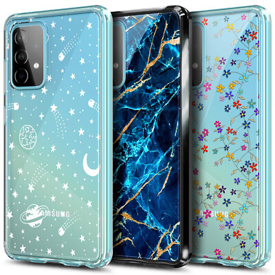 For Samsung Galaxy A52 A52s 5G Case Hard PC Clear Phone Cover w/ Tempered  Glass