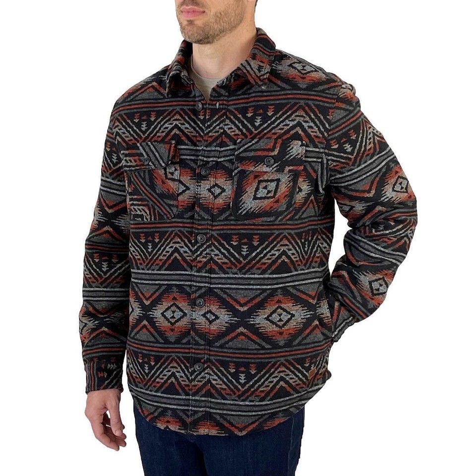 Jachs Aztec Wool Blend Jacket Fully Chambray Lined Size LARGE NWT eBay