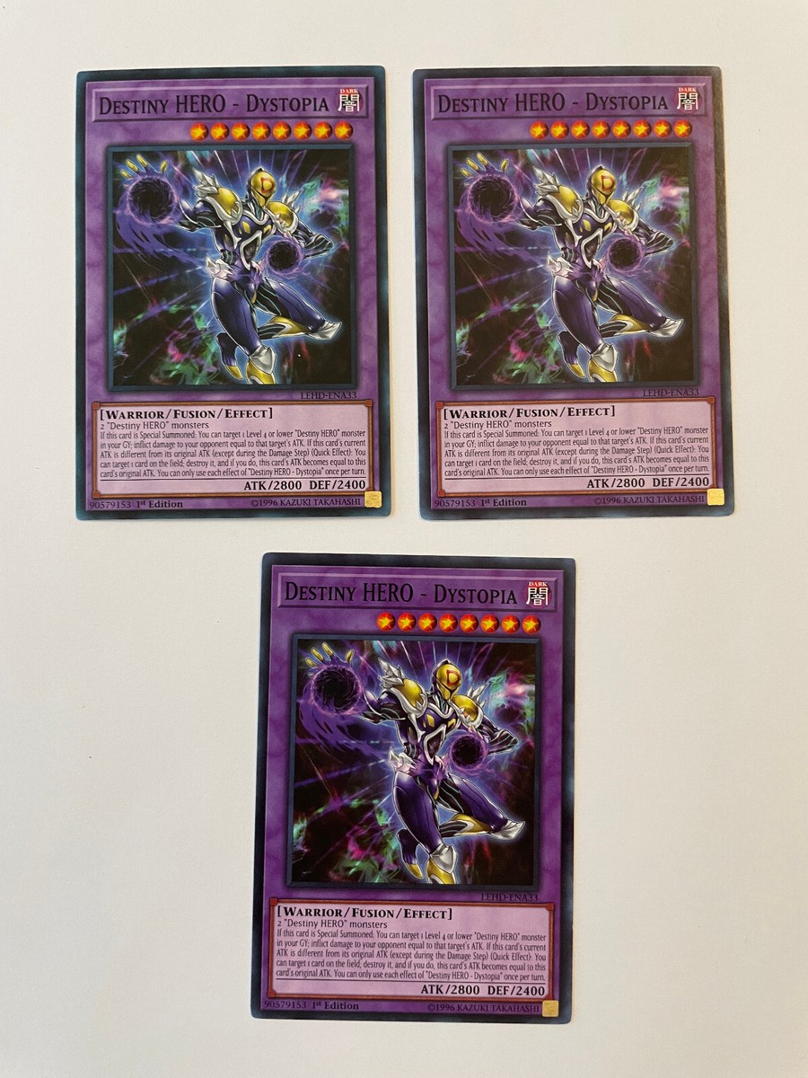 dystopia yugioh card Yu-Gi-Oh! - Destiny Hero - - LEHD-ENA33 - Common - 1st Edition - Legendary Hero Decks All cards will be carefully packed for safe transit. Dystopia the Despondent - YuGiOh