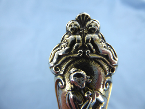AN ANTIQUE STERLING SILVER CANOVA PATTERN DESSERT KNIFE,LONDON 1859. - Picture 12 of 14