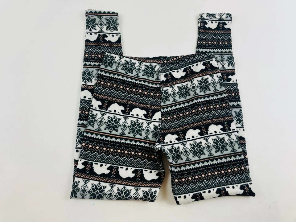 Eye Candy Leggings Women's Size Small Black Pull On Fleece Lined *Aztec Design - Image 2 of 4