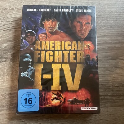 DVD AMERICAN FIGHTER BOX - 1 + 2 + 3 + 4 - MICHAEL DUDIKOFF + DAVID BRADLEY *NEU