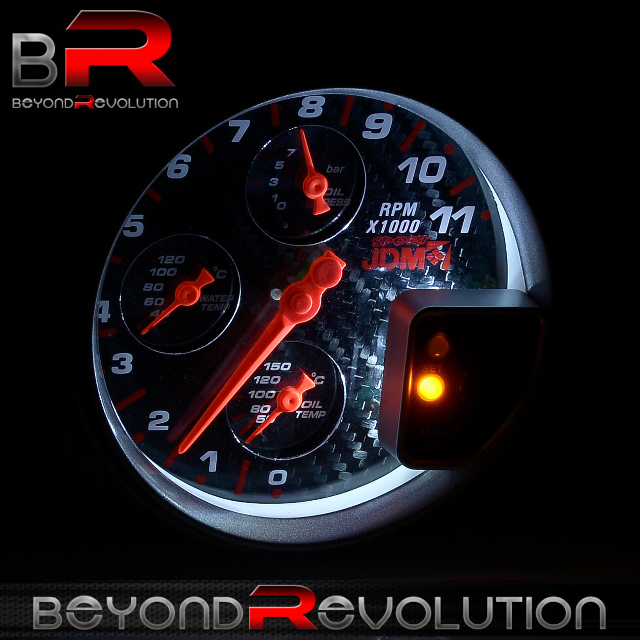 For Kia Lotus 5" 4 In 1 11K Tachometer Water Oil Temp Pressure Gauge Shift Light