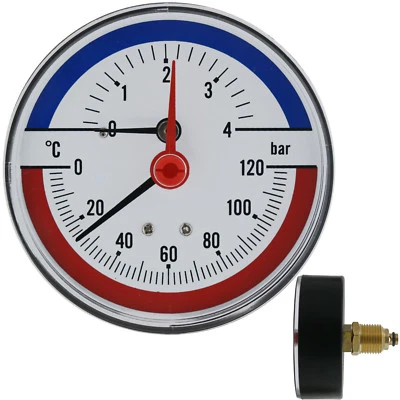 ESCO Thermomanometer temperature pressure thermometer manometer 1/2 rear entry 4 bar