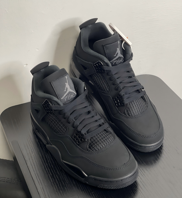 2025 Jordan 4 Retro “Black Cat”Men's Black Basketball Shoes Mid