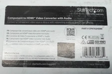 StarTech CPNTA2HDMI Component to HDMI Video Converter with Audio (Black) NEW