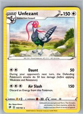 Unfezant 145/192 Rare Rebel Clash Pokemon Lightly Played