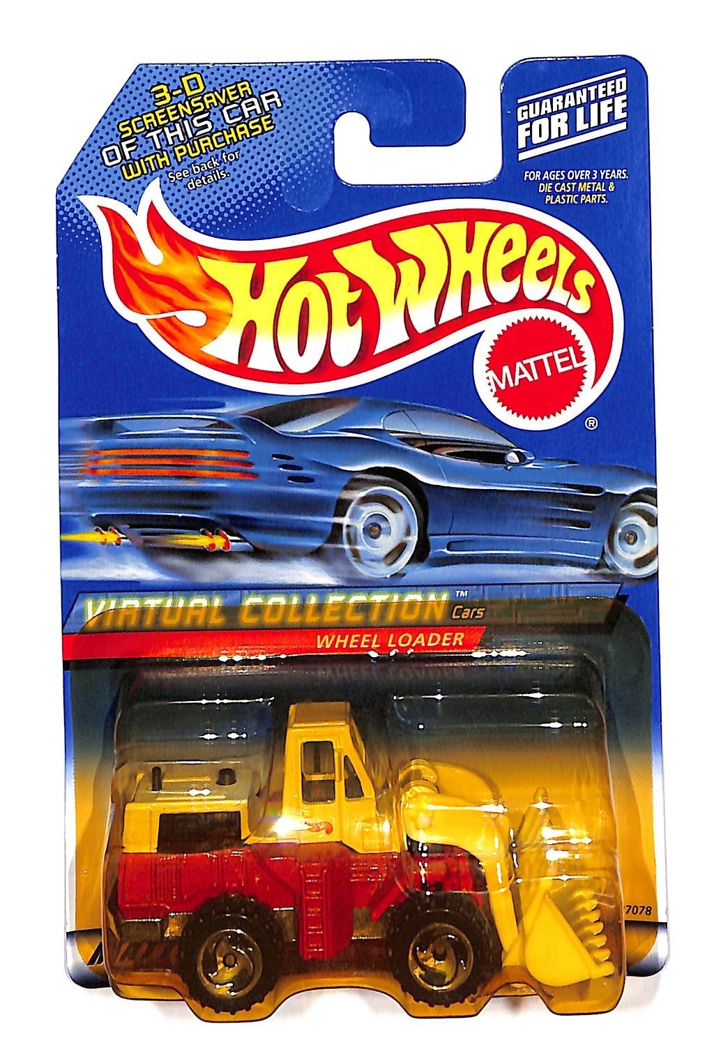 HOT WHEELS 2000 VIRTUAL COLLECTION #111 WHITE WHEEL LOADER BUCKET 1/64 MIP