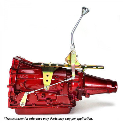 AOD Single Action Shifter Kit 10'' Arm w Bend and Delux Knob Floor Shift Automati
