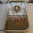 VTG Stroh Light Beer Lighted Motion Rotating Starburst Prestige Bar Sign