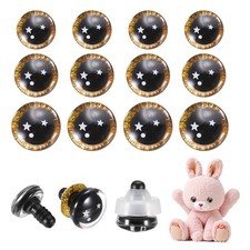 16/18/20mm Star Safety Eyes, 30Pcs Doll Crocheting Safety Eyes Gold