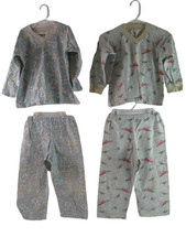 Lot of 2 Vintage Boy's Pajama Sets - Long Sleeve  Pants, Size Small