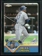 Brian Jordan 2003 Topps Chrome #108 Black Refractors #'d 52/199 Dodgers