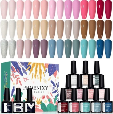 Phoenixy Gel Nail Polish Set 24pcs – Soak Off Gel Polish Starter Kit