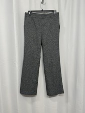 Nine West Women’s Black/White Mid Rise Flat Front Straight Leg Classic Pants 10