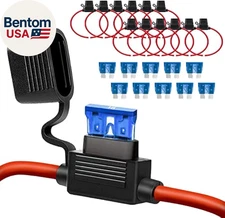 10 Pack 14 AWG Inline Fuse Holder - 12V-DC ATC/ATO 14 Gauge Fuse Holder for 15A 