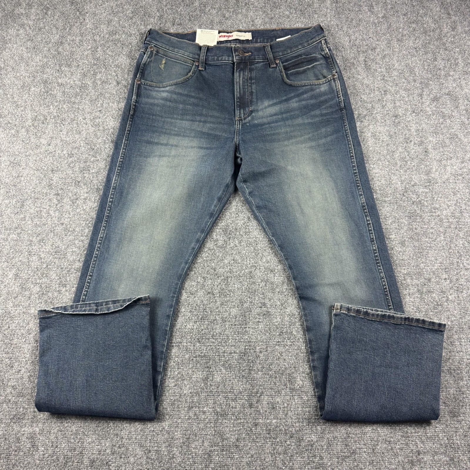 Mens 32x31 Blue Medium Wash Bootcut Stretch Denim