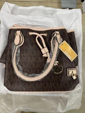 Michael Kors 30H01TCE3M Gunmetal TT Jet Set Chain Shoulder Genuine Leather HTF