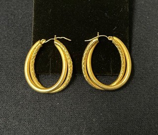14K Yellow Gold Hoop Earrings 4.44g