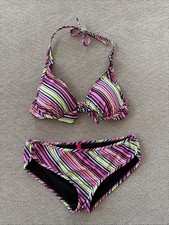 Victoria s Secret Swim Padded Push Up Bikini Set Stripe 2014 Small 32C