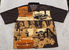 Solo Limited Shirt Mens XXL 2XL Black Brown Classic Cars AOP Old School