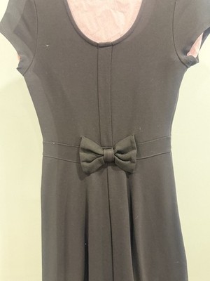 Zara Basic Medium Black Bow Dress