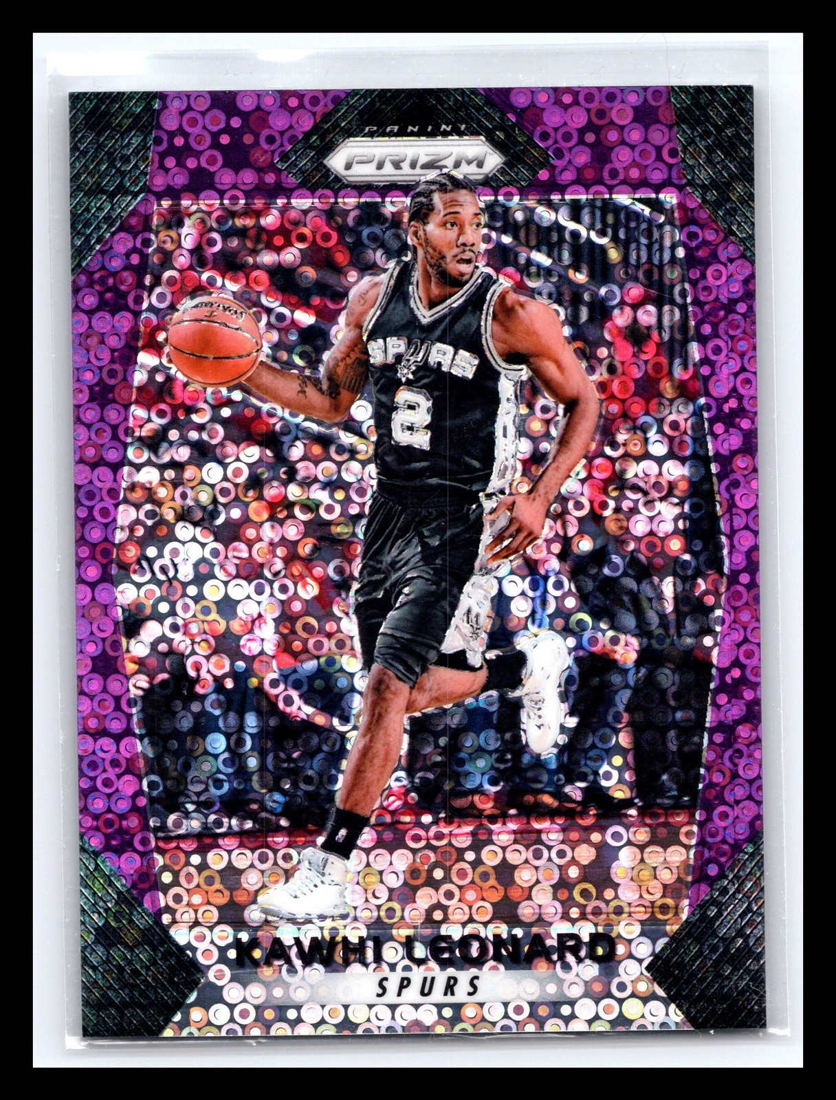 2017-18 Panini Prizm #293 Kawhi Leonard Prizms Fast Break Purple #/75 Spurs