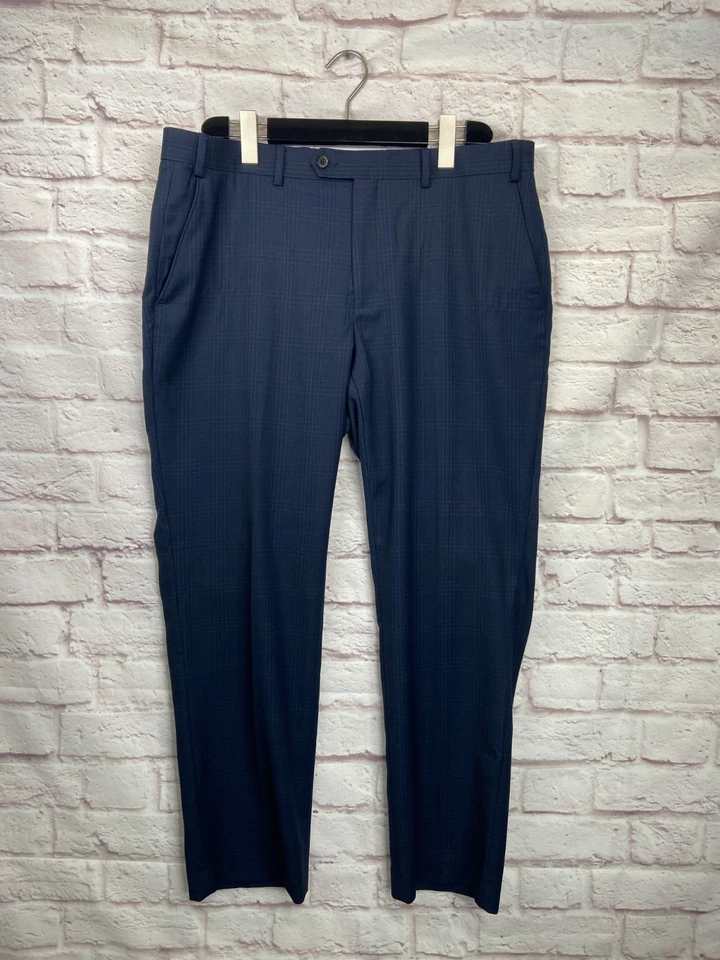 RALPH LAUREN Mens Navy Blue GLEN CHECK STRETCH Business Dress Pants/Slacks 38x30 - Image 3 of 4