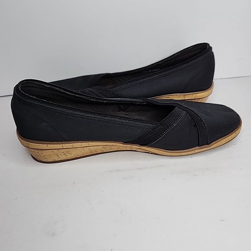 Grasshoppers Ortholite Wedge Shoes Womens 9W Black Stretch Slip On Shoes - Picture 10 of 12