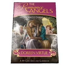 The Romance Angels Oracle 44 Card Deck Doreen Virtue Guidebook EUC Vibrant Color