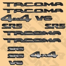 Car Emblem Overlay Kits For 2016-2023 Tacoma Replacement Letter SR5 V6 4X4 Black