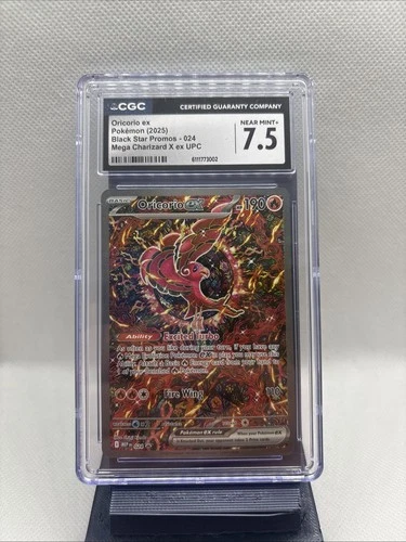 2025 Pokémon Black Star Promo Oricorio ex #024 Mega Charizard X ex UPC CGC 7.5