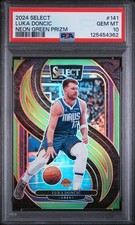 2024 PANINI SELECT NEON GREEN PRIZM #141 LUKA DONCIC 67/75 PSA 10
