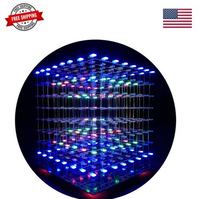 3D Led Cube DIY Electronics Kit 8x8x8 Led Cube DIY Soldering Project Kit3D8S-...