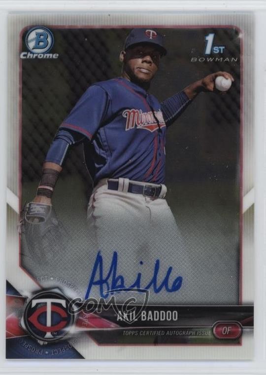 2018 Bowman Chrome Prospect Auto Akil Baddoo #BCPA-AB Auto 1m7y