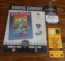 2009 Raiders club ticket /pass parking rare program Eagles Radio/Media Oak Wins