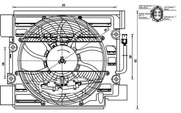 FAN AIR CONDITIONING CONDENSER ACF 23 000S FOR BMW M51D25 2.5L M52B20 2.0L 6cyl - Image 2 of 4