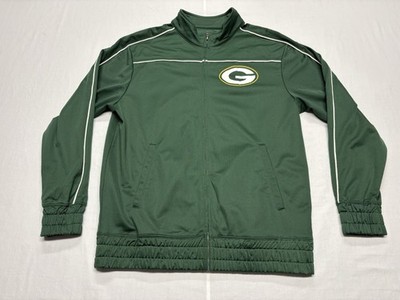 Green Bay Packers NFL Majestic Full Zip Warmup Track Jacket Size Medium